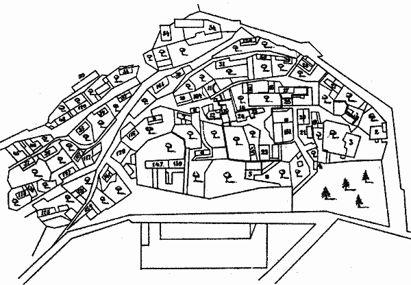 plán hradního areálu v roce 1891 podle J. Mottla