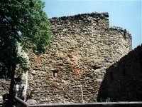 Kostkova věž - západní stěna s pozůstatky původního barbakánu